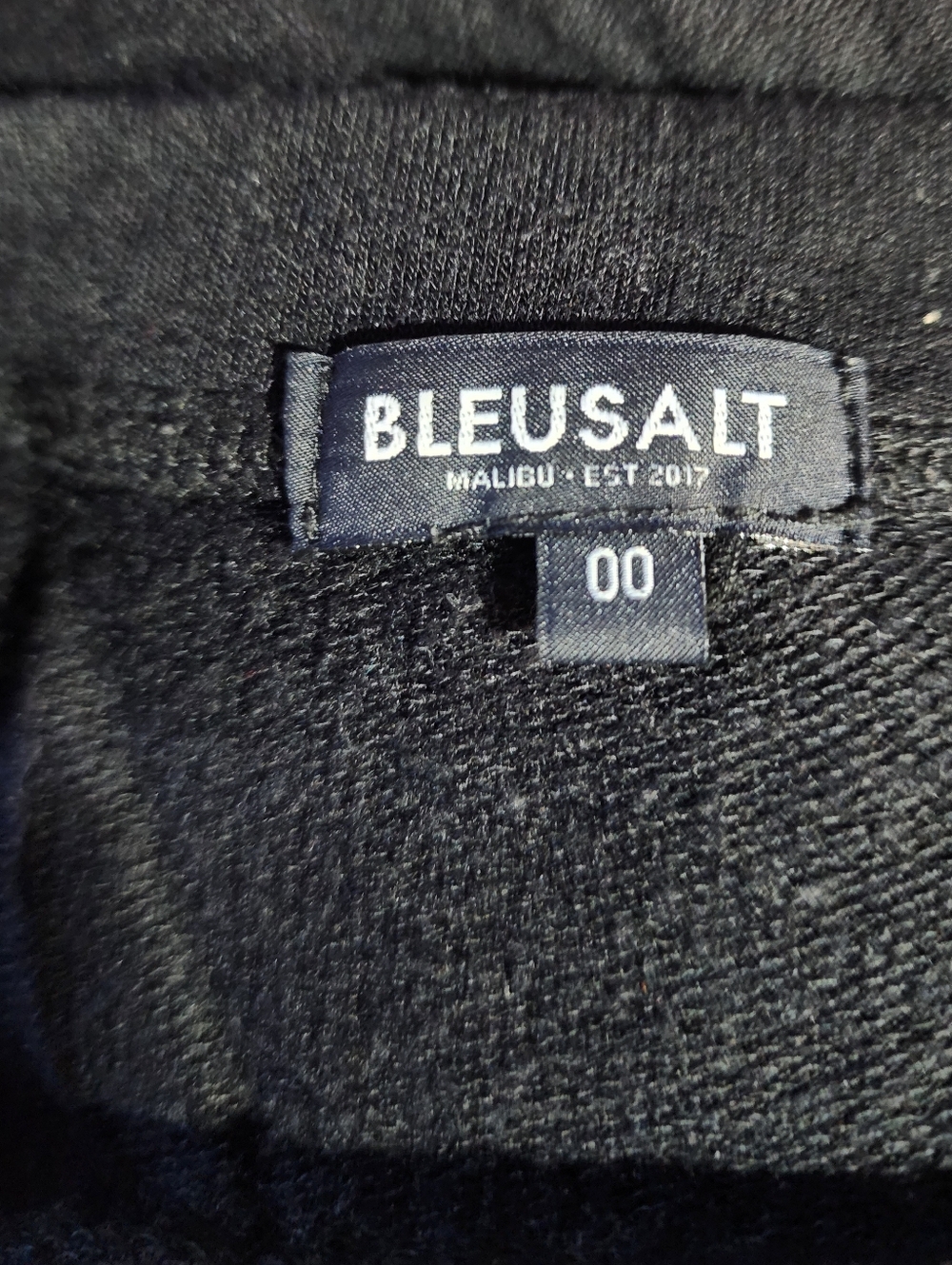 Bleusalt Black Long Sleeve Crewneck Top Size 00 - Picture 3 of 3